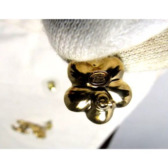 CHANEL 24P Crystal Glass Pearl Flower CC Logo Gold Plated Dangle Drop Earrings - Picture 7 of 10